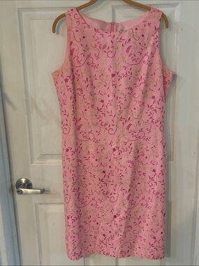 Jessica Howard Woman’s Sleeveless Pink Floral Sheath Dress, Size: 14